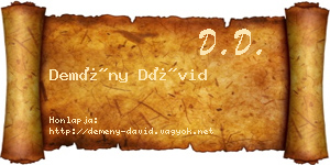 Demény Dávid névjegykártya