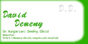 david demeny business card